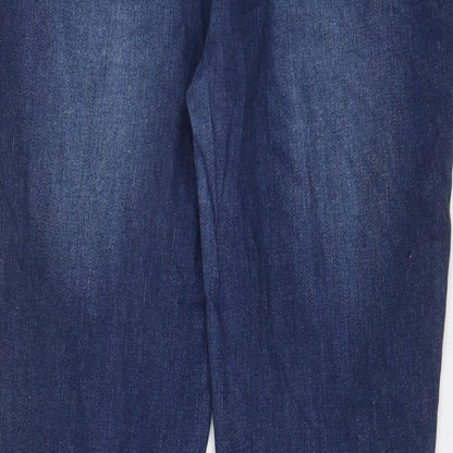 Simply Be Womens Blue Cotton Skinny Jeans Size 16 L29 in Regular Zip