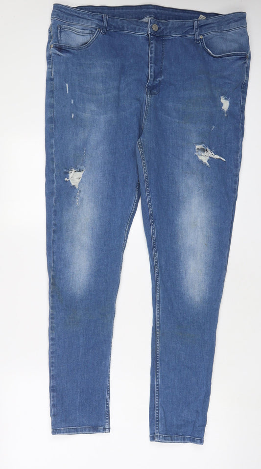 ASOS Womens Blue Cotton Skinny Jeans Size 42 in L32 in Regular Zip