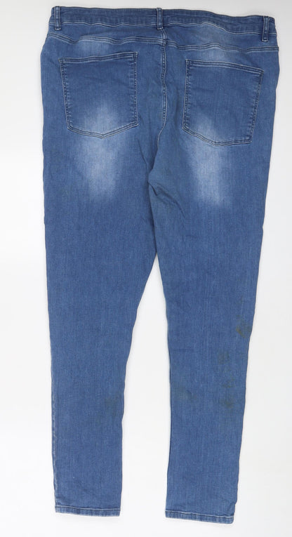 ASOS Womens Blue Cotton Skinny Jeans Size 42 in L32 in Regular Zip