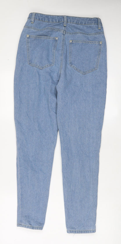 Boohoo Womens Blue Cotton Skinny Jeans Size 10 L30 in Regular Zip