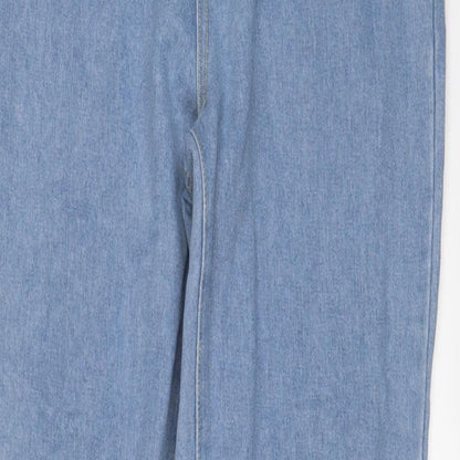 Boohoo Womens Blue Cotton Skinny Jeans Size 10 L30 in Regular Zip