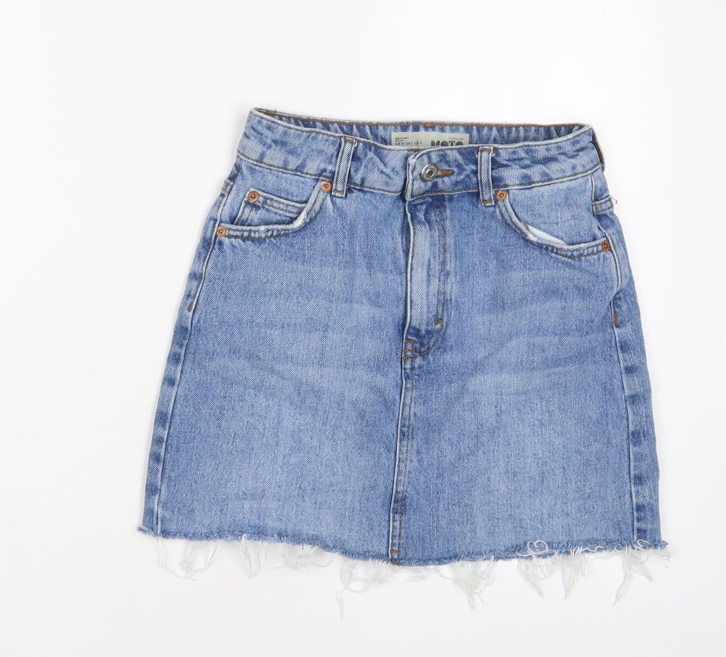Womens UK Size 6 Topshop A-Line Denim Skirt
