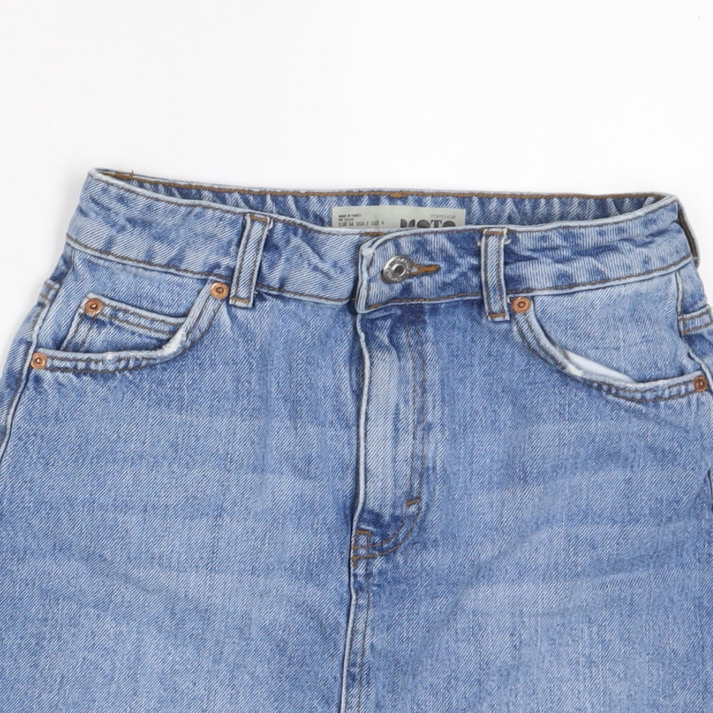 Womens UK Size 6 Topshop A-Line Denim Skirt