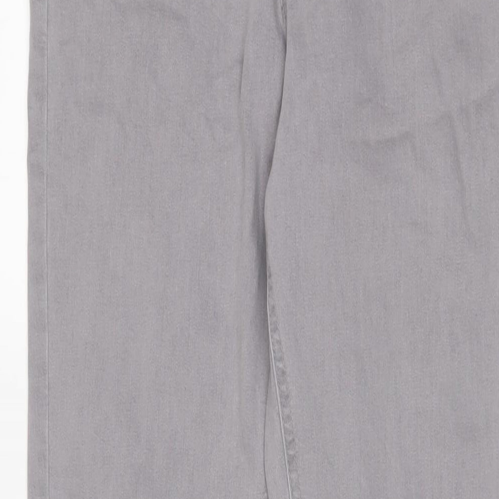 Denim & Co. Womens Grey Cotton Skinny Jeans Size 14 L28 in Regular Zip