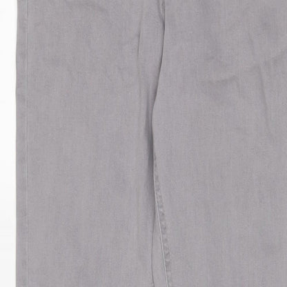 Denim & Co. Womens Grey Cotton Skinny Jeans Size 14 L28 in Regular Zip