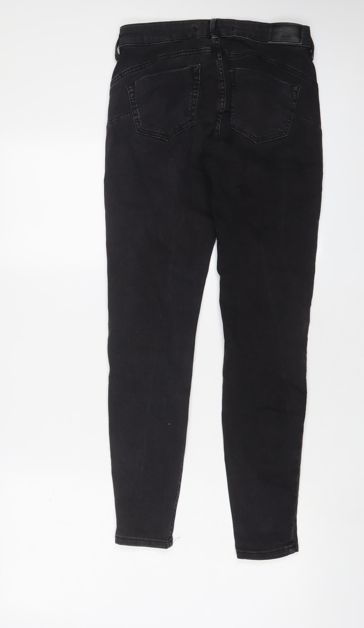 Bershka Womens Black Cotton Skinny Jeans Size 8 L28 in Regular Zip