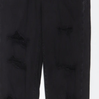 Bershka Womens Black Cotton Skinny Jeans Size 8 L28 in Regular Zip