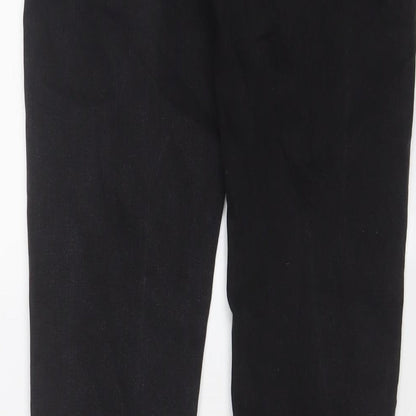 Bershka Womens Black Cotton Skinny Jeans Size 8 L28 in Regular Zip