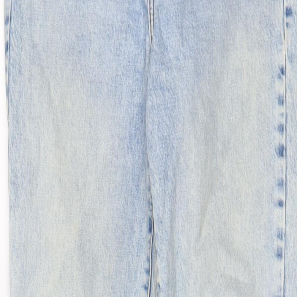 New Look Womens Blue Cotton Mom Jeans Size 8 L29 in Regular Zip