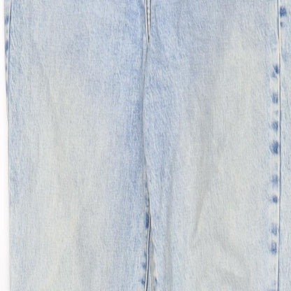 New Look Womens Blue Cotton Mom Jeans Size 8 L29 in Regular Zip