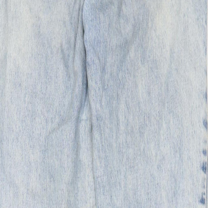 New Look Womens Blue Cotton Mom Jeans Size 8 L29 in Regular Zip