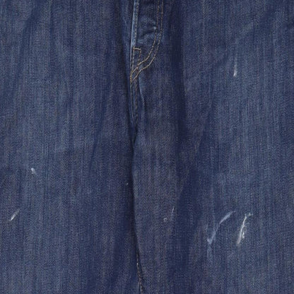 Levi's Mens Blue Cotton Straight Jeans Size 36 in L32 in Regular Zip