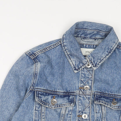 Marks and Spencer Womens Blue Jacket Size 10 Button
