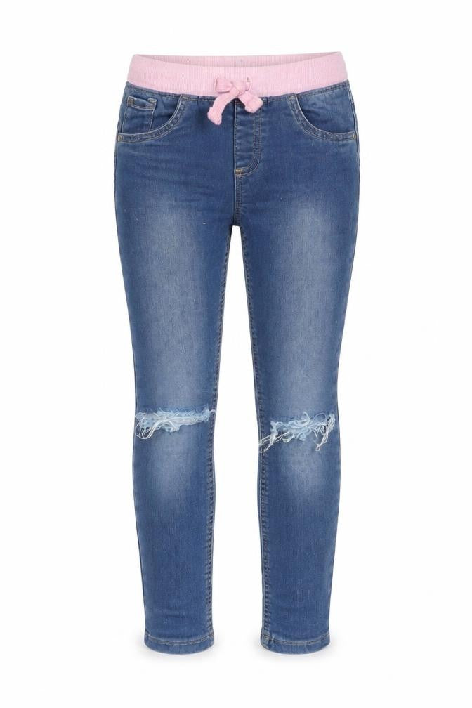 F&F Girls Blue Cotton Skinny Jeans Size 6-7 Years L20 in Regular Pullover