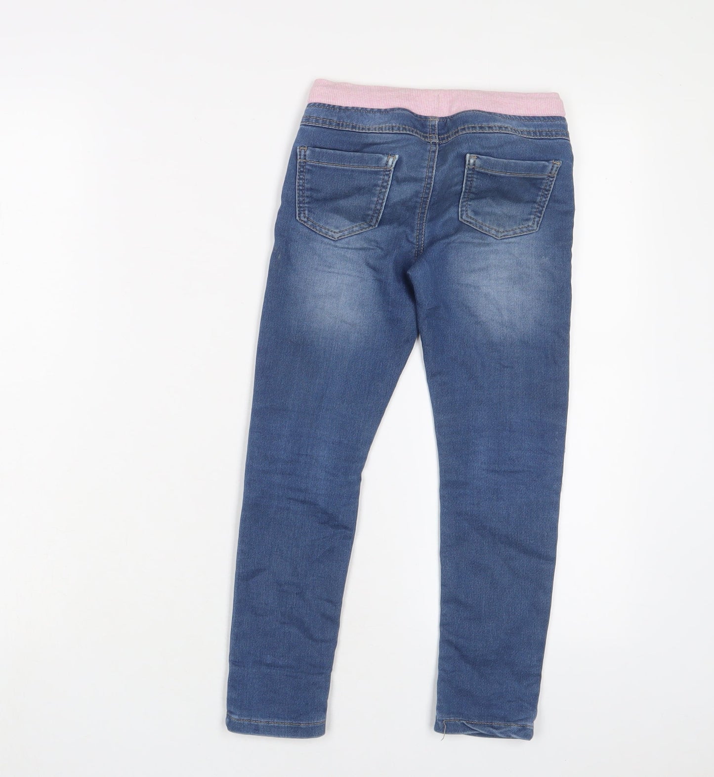 F&F Girls Blue Cotton Skinny Jeans Size 6-7 Years L20 in Regular Pullover