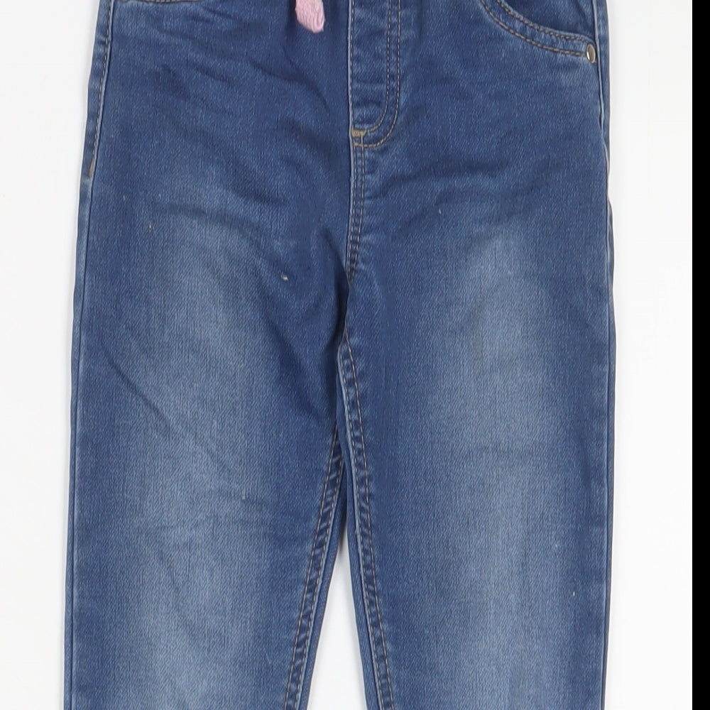 F&F Girls Blue Cotton Skinny Jeans Size 6-7 Years L20 in Regular Pullover