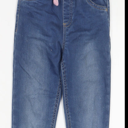 F&F Girls Blue Cotton Skinny Jeans Size 6-7 Years L20 in Regular Pullover