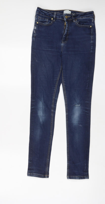 Womens UK Size 8 Warehouse Regular Fit Skinny Blue Jeans