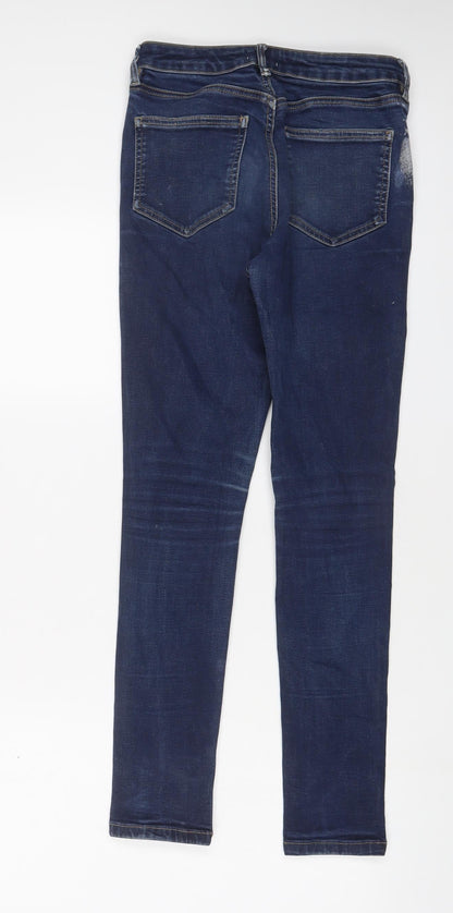 Womens UK Size 8 Warehouse Regular Fit Skinny Blue Jeans