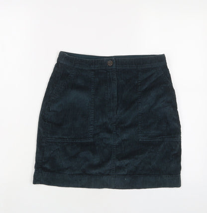 Gap Womens Green Cotton A-Line Skirt Size S Zip