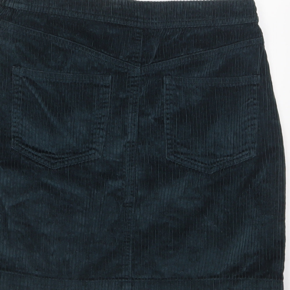 Gap Womens Green Cotton A-Line Skirt Size S Zip