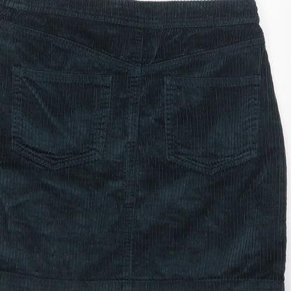 Gap Womens Green Cotton A-Line Skirt Size S Zip