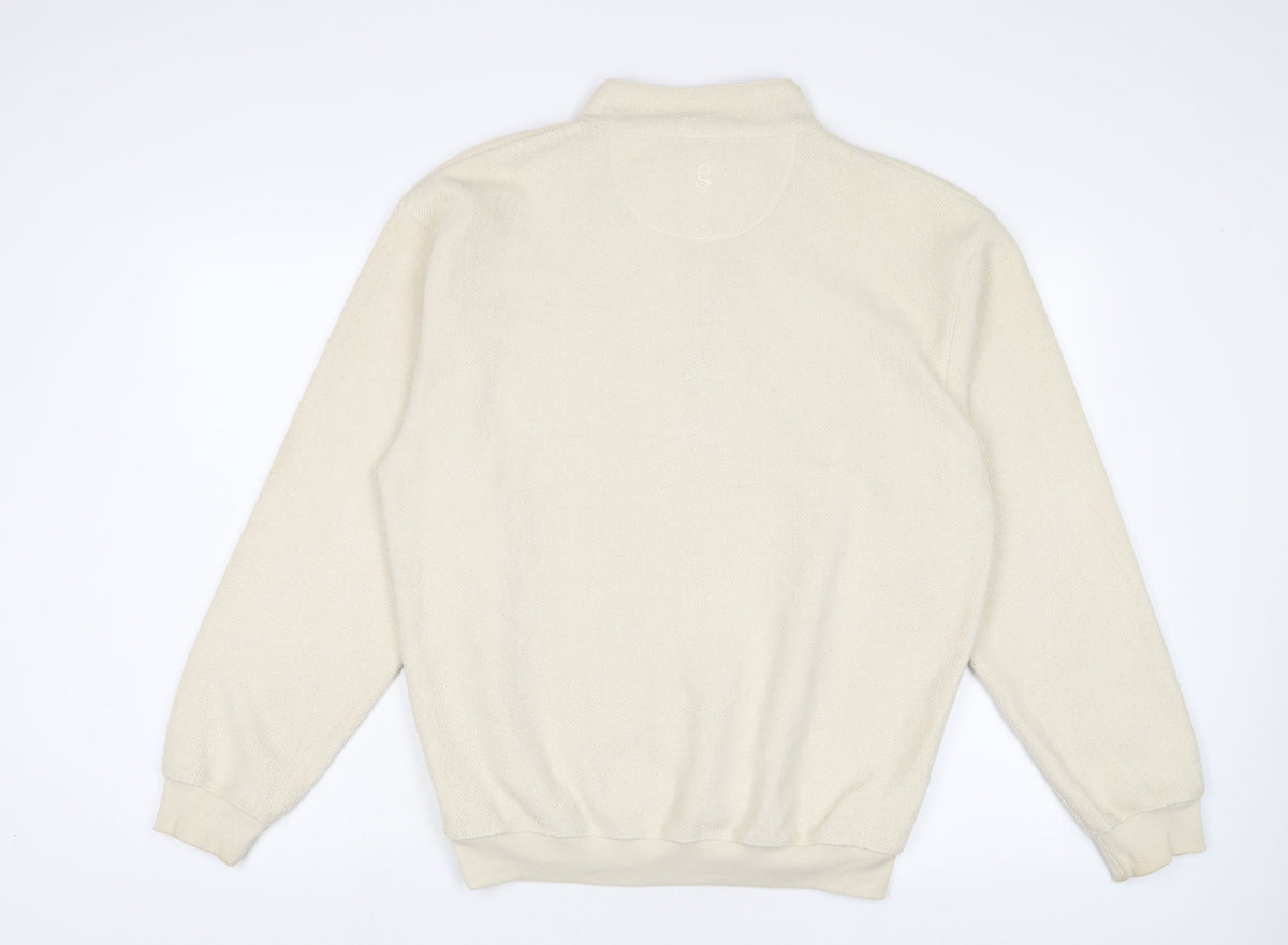 GEAR FOR SPORTS Womens Beige Polyester Pullover Sweatshirt Size L Button