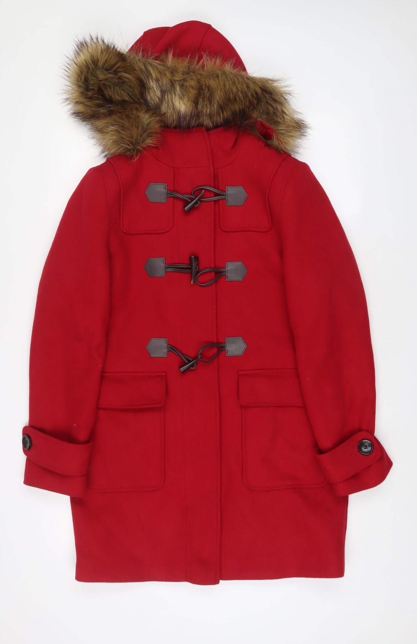 Womens UK Size 8 Marks and Spencer Red Overcoat