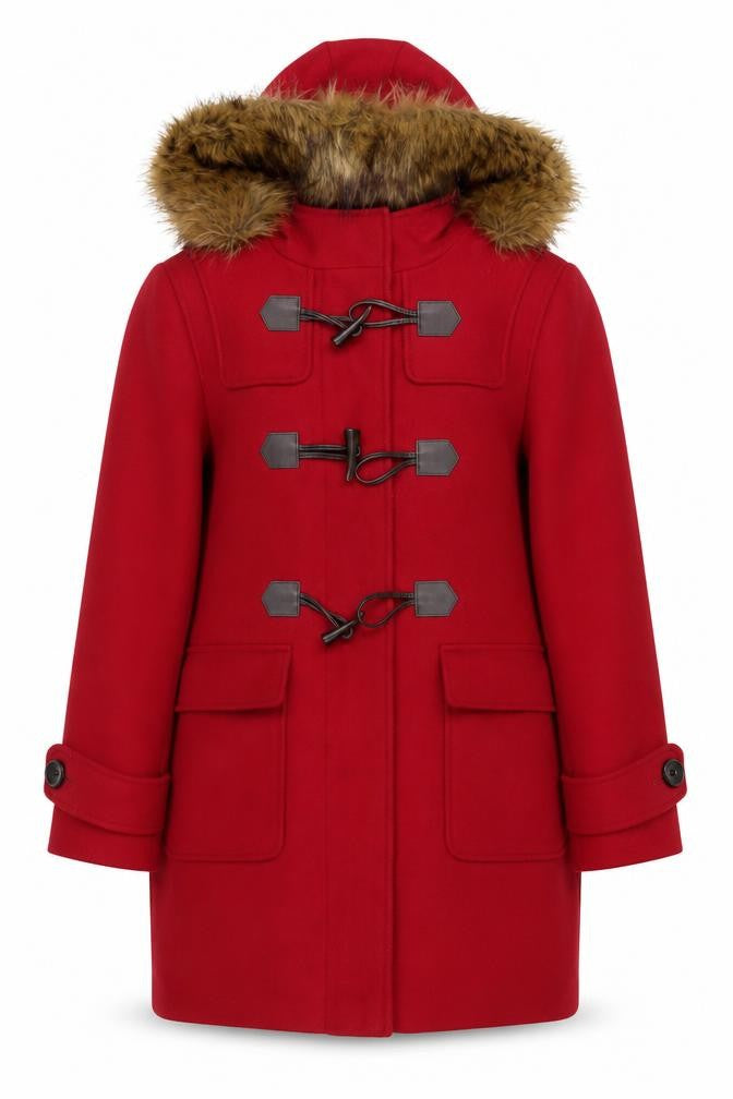 Marks & Spencer Womens Red Overcoat Coat Size 8 Zip