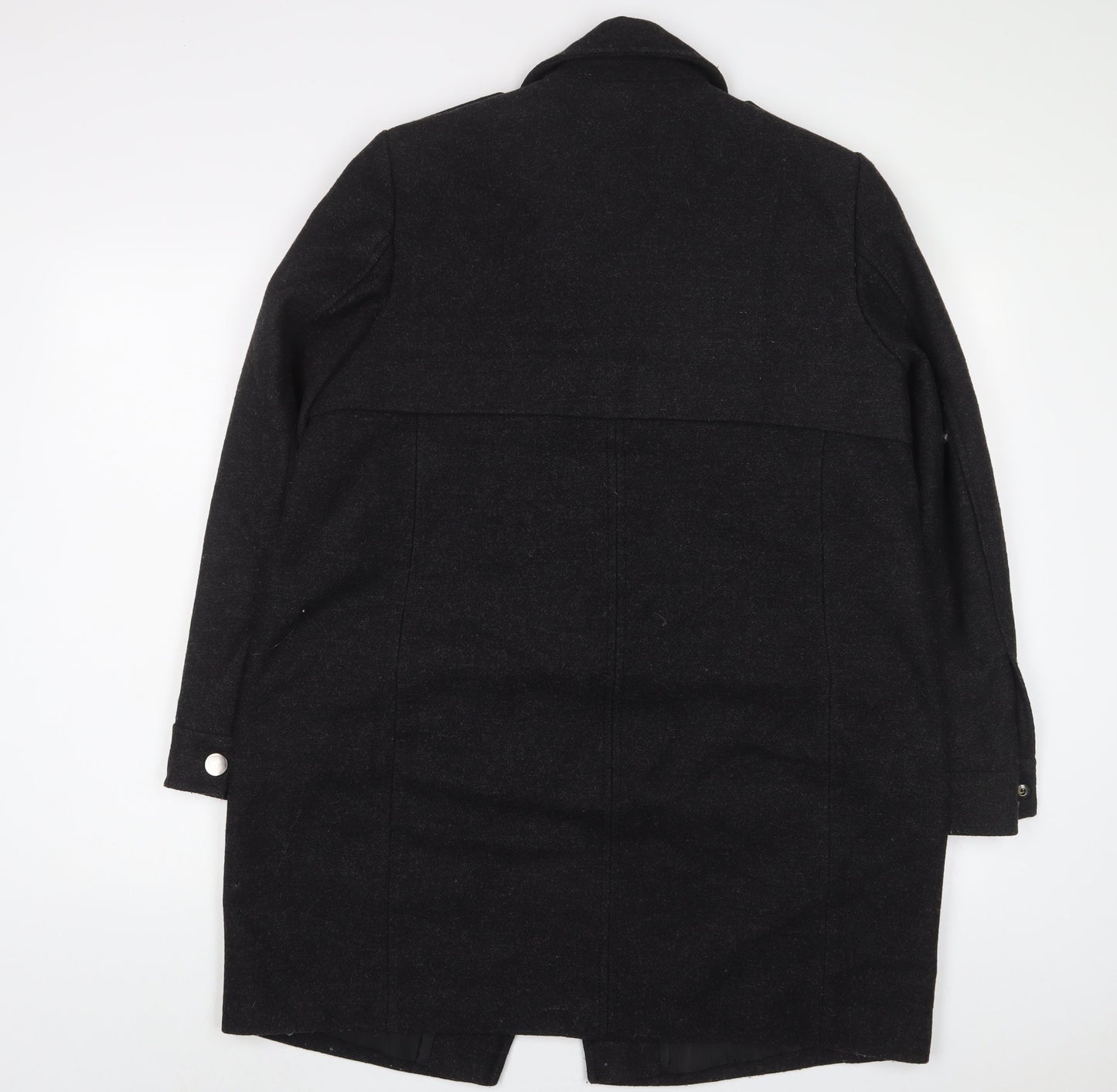 Limited Collection Womens Grey Overcoat Coat Size 14 Button - Zip Pockets