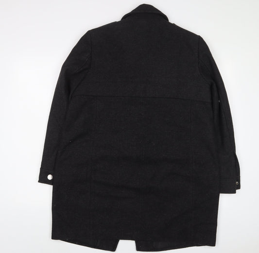 Limited Collection Womens Grey Overcoat Coat Size 14 Button - Zip Pockets