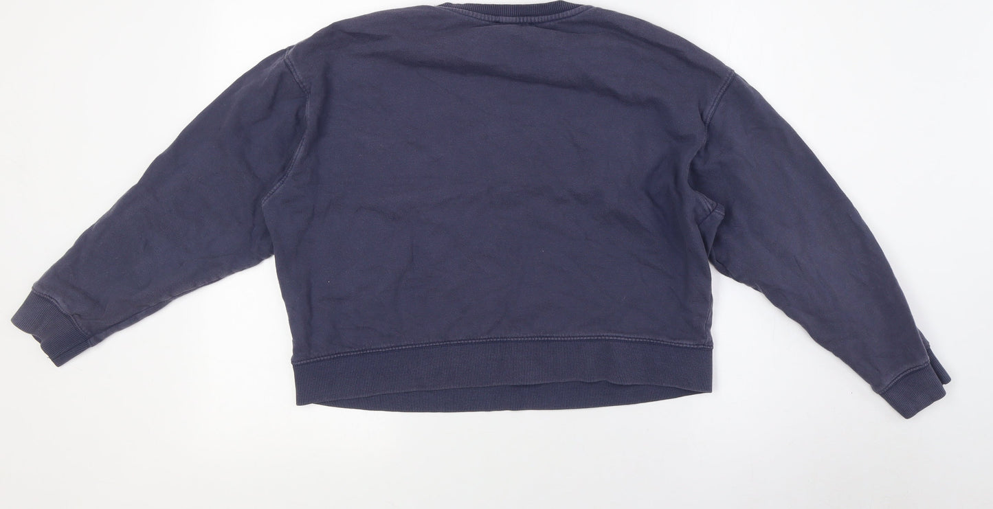 New Look Womens Blue Cotton Pullover Sweatshirt Size S - San Diego