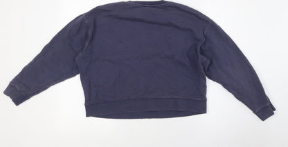 New Look Womens Blue Cotton Pullover Sweatshirt Size S - San Diego