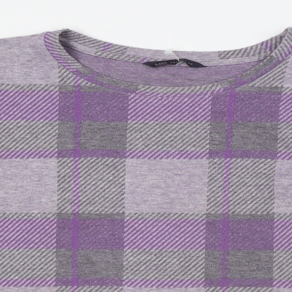 Womens UK Size 10 Marks and Spencer Purple Basic Button-Up