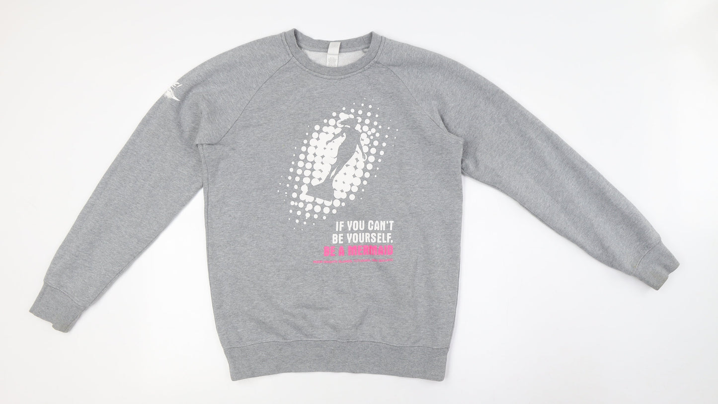 as Womens Grey Polyester Pullover Sweatshirt Size XS