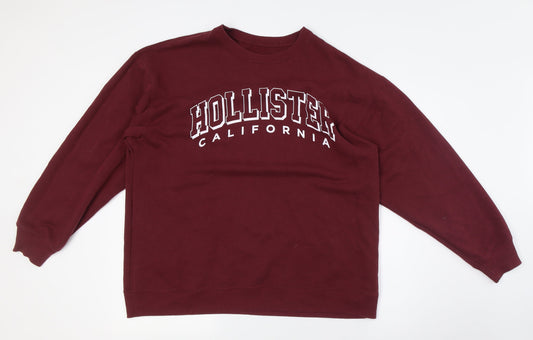 Hollister Womens Red Cotton Pullover Sweatshirt Size S