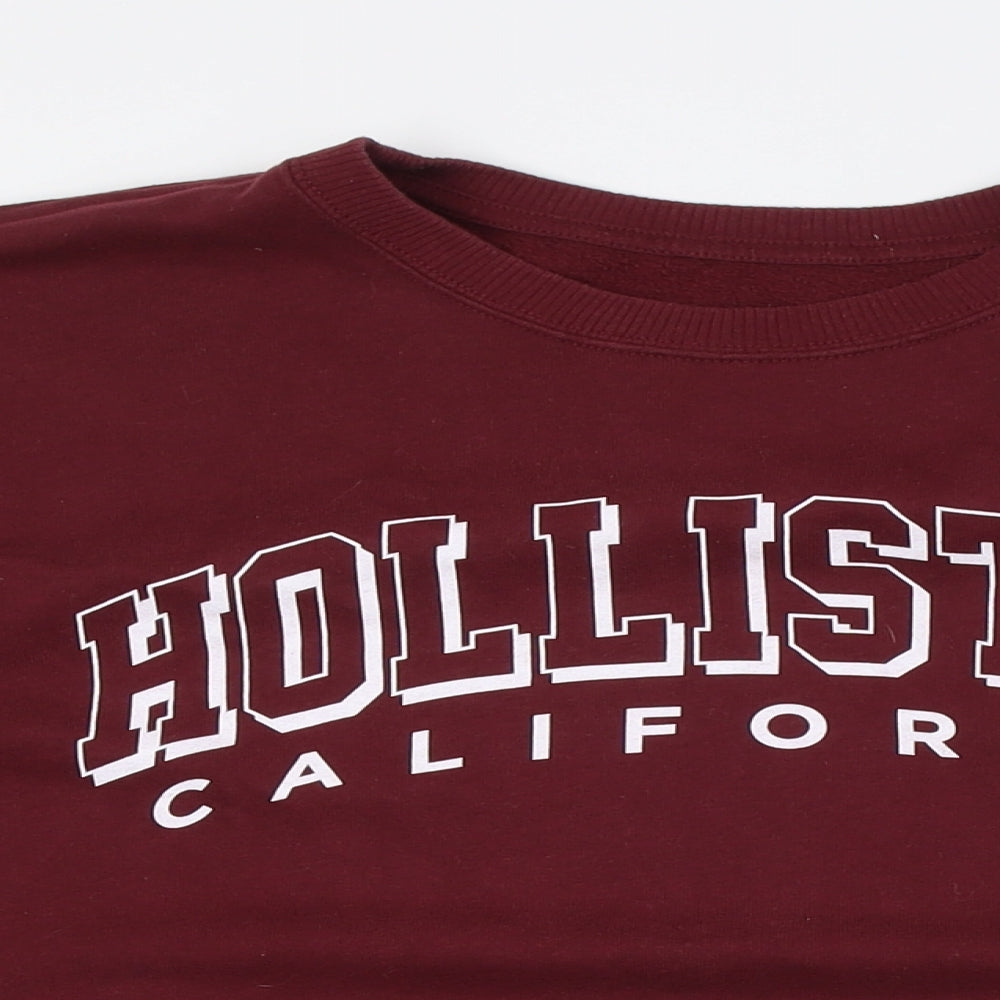 Hollister Womens Red Cotton Pullover Sweatshirt Size S