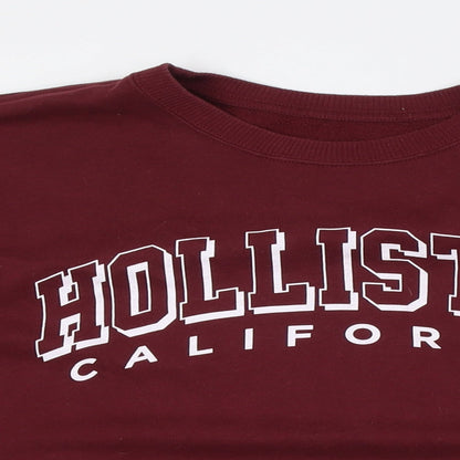 Hollister Womens Red Cotton Pullover Sweatshirt Size S