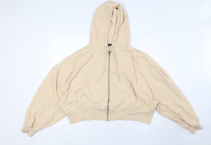 Womens UK Size 10 ASOS Beige Full Zip Hoodie