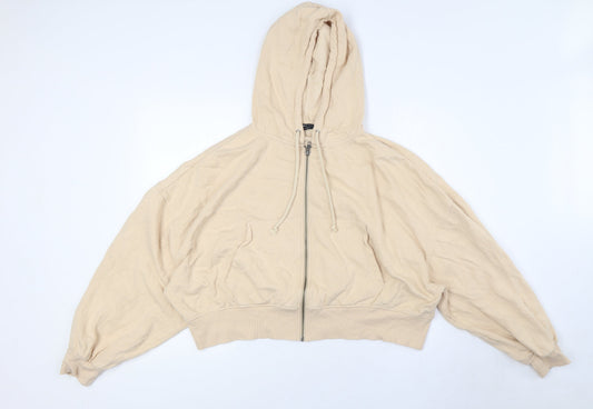 Womens UK Size 10 ASOS Beige Full Zip Hoodie