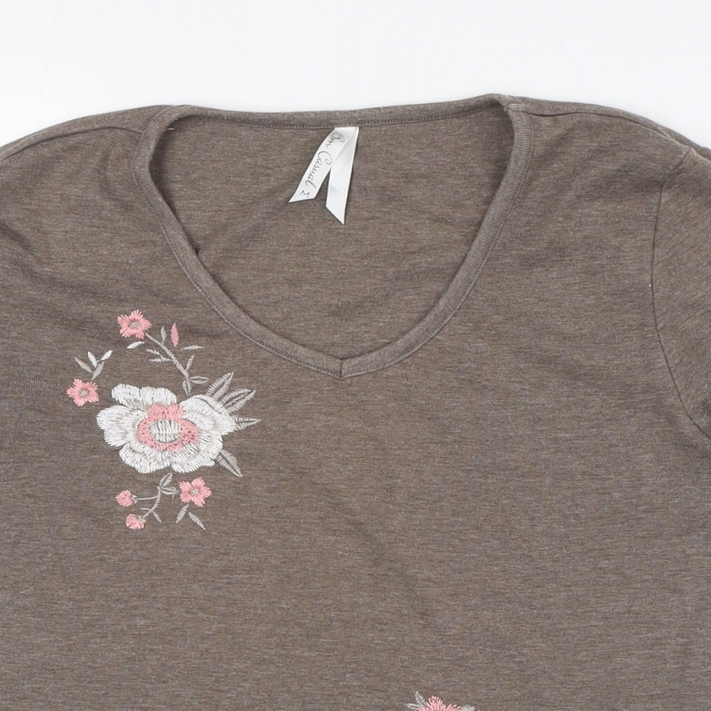 Womens UK Size M BM Beige Basic T-Shirt