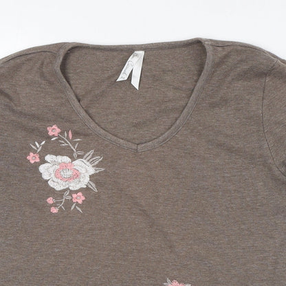 Womens UK Size M BM Beige Basic T-Shirt