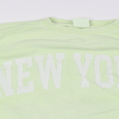 Zara Girls Green Cotton Pullover Sweatshirt Size 6 Years - NewYork