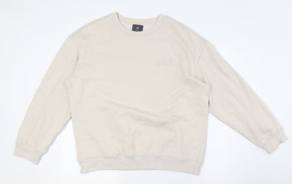 H&M Womens Beige Cotton Pullover Sweatshirt Size M