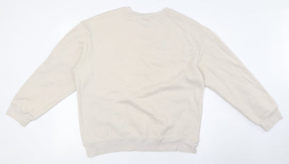 H&M Womens Beige Cotton Pullover Sweatshirt Size M