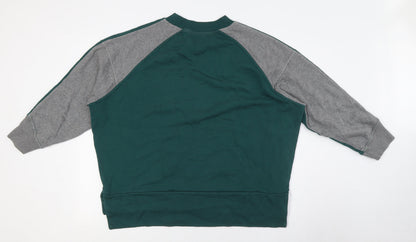 Back view of KIN women’s green cotton pullover sweatshirt, size M
