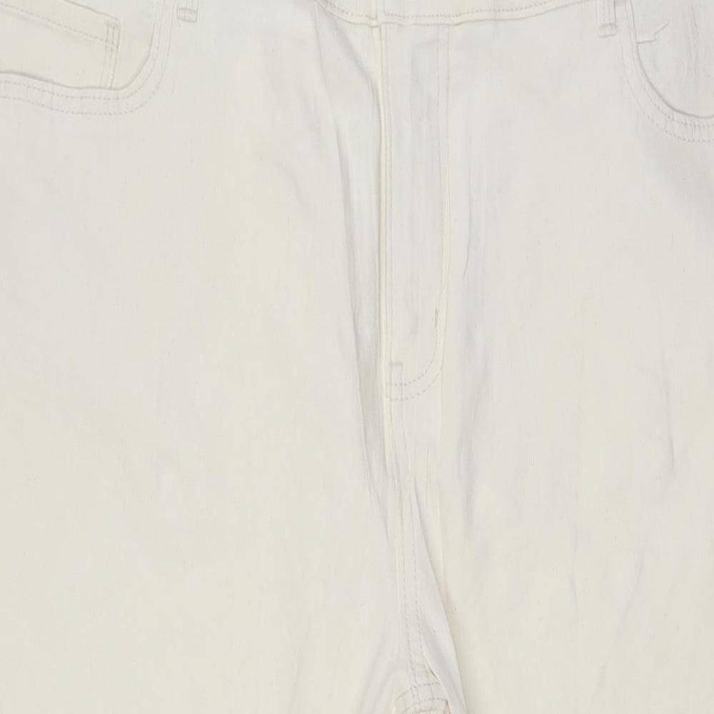 Womens UK Size 20 Marks and Spencer Slim Fit Straight Ivory Jeans