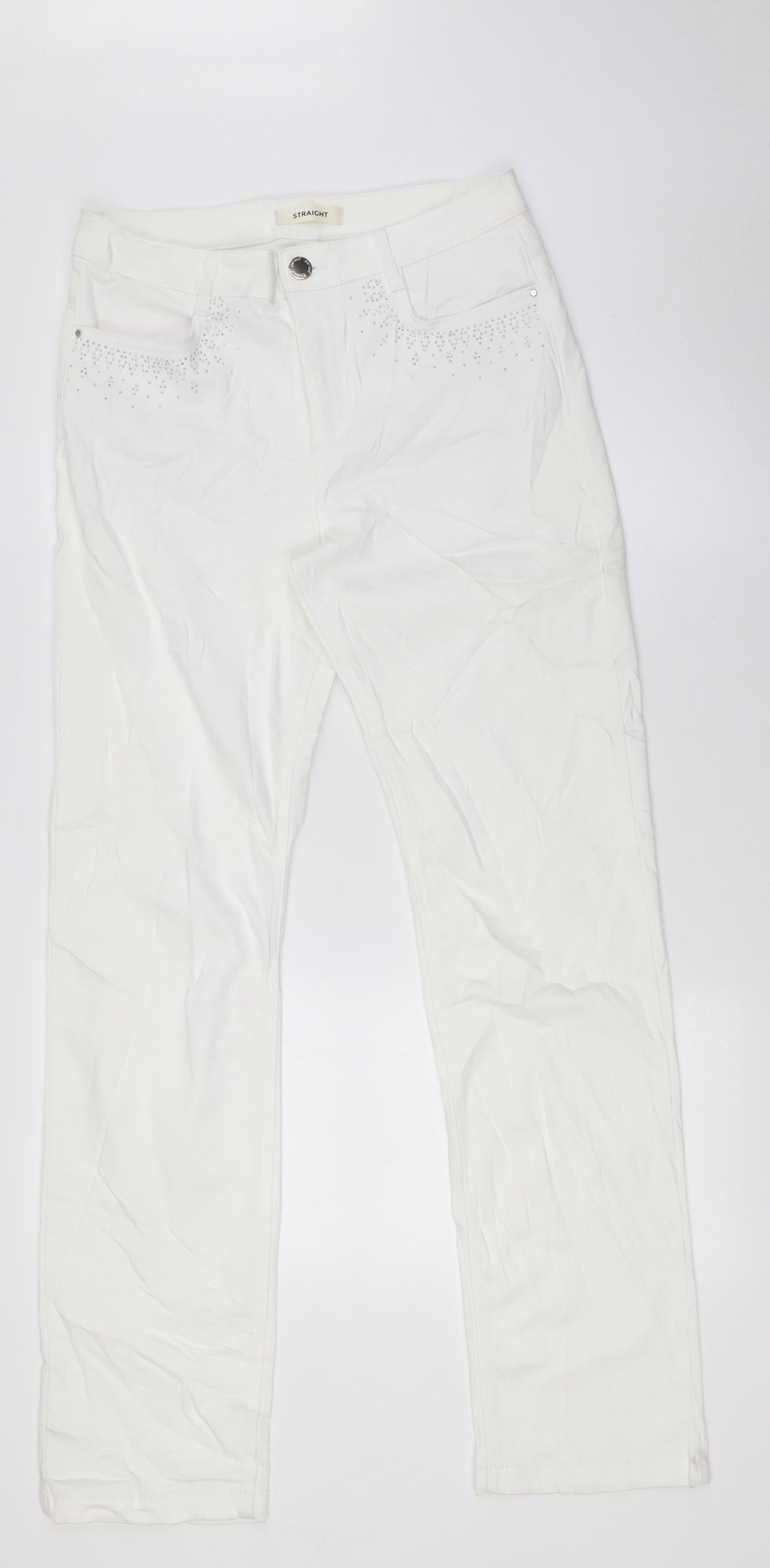 Womens UK Size 12 Marks and Spencer Regular Fit Skinny White Jeans