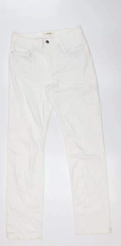 Womens UK Size 12 Marks and Spencer Regular Fit Skinny White Jeans