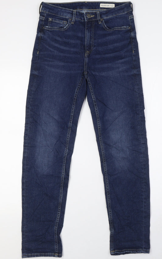 Womens UK Size 6 Marks and Spencer Relaxed Fit Skinny Blue Jeans